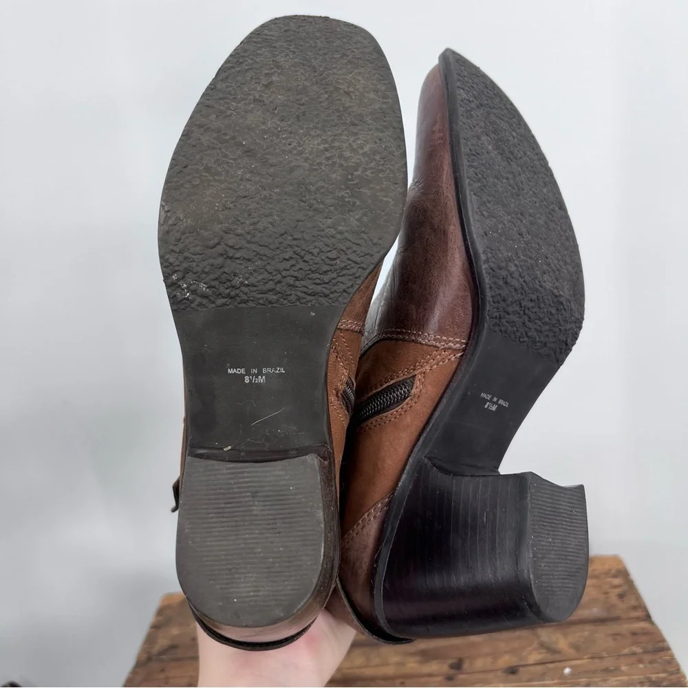 Matisse Brown Leather Chaps Knee High Buckle Boots - Picture 10 of 13